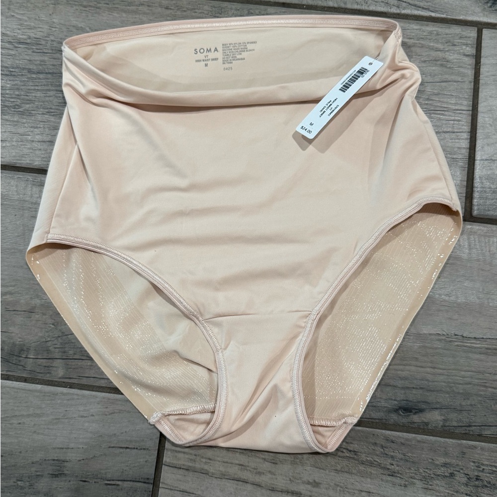 SOMA| VANISHING TUMMY|High-Waist Brief Panty with Lace-Medium-4 pairs(LOT) - Picture 5 of 10